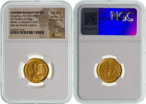IMPERIO ROMANO ORIENTAL, Arcadio, AD 383-408, AV Solidus. NGC - Imagen 1 de 3