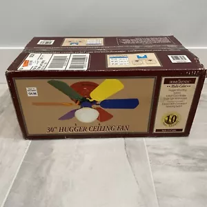 NIB Home Trends 30” Kids Hugger Ceiling Fan Multi-Color Colorful Rainbow Retro! - Picture 1 of 7