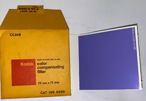 KODAK COLOR COMPENSATING GELATIN FILTER NO. CC30B 3" or 7.6cm Square opened - Picture 1 of 2