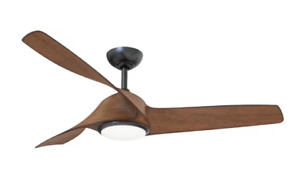 Breezism Alameda 56 in. Integrated LED Indoor Dark Brown Ceiling Fan with Remote