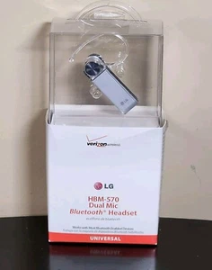 Verizon Lg Silver HBM-570 Bluetooth Headset W/ Noise Reduction Echo Cancellation - Zdjęcie 1 z 7