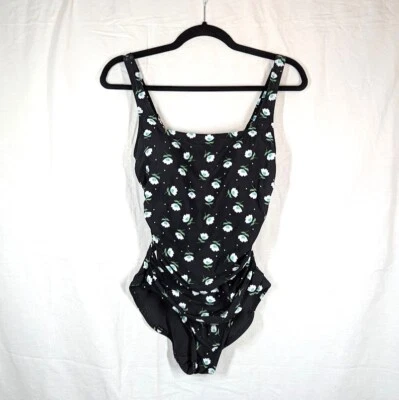 Anne Cole Swim Bathing Suit Womens Sz 6 Black One Piece Slimming Ruched NEW NWT - Image 1 of 4