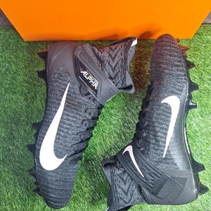 NIKE ALPHA MENACE ELITE 2 Wide P BLACK-WHITE-GREY "FOOTBALL" SZ 15 New Box - Picture 1 of 8