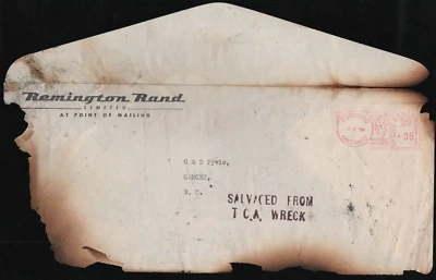 Canada Apr 8 1954 Moose Jaw TCA RCAF Plane Crash Cover Interrupted Mail - Image 1 of 4