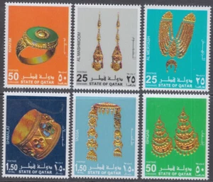 QATAR Sc #965-70 CPL MNH SET of 6 - ISLAMIC ORIENTED / DESIGNED JEWELLERY - Picture 1 of 1
