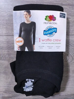 Camisa Térmica Fruit of the Loom Mujer 3XL Talla 22 Negra Waffle Crew Adulto Foto 1 de 4