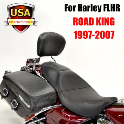 Asiento Low-Pro FLHR conductor pasajero 2-up negro para Harley Road King EFI 1997-2007 Foto 1 de 4