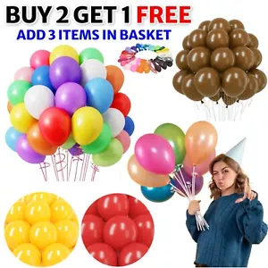 BALLOONS Plain Balloons Helium 100Pcs Quality BIRTHDAY Wedding LATEX Party Decor - Picture 1 of 30