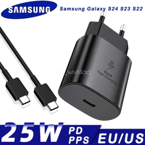 25W Schnellladegerät USB-C Netzteil Für Samsung Galaxy S20 S22 S23 S24 + A54 A55 - Bild 1 von 12