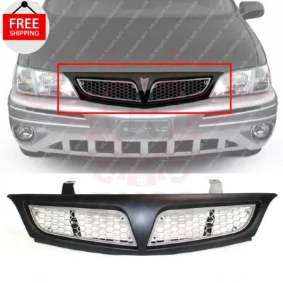 New Front Grille Black Shell with Silver Insert Fits 2001-2005 Pontiac Montana - Изображение 1 из 4
