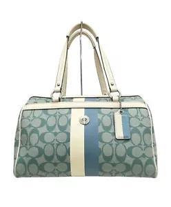 Coach F14478 Heritage Stripe Signature Handtasche blau/elfenbein NEU mit Etikett - Bild 1 von 17