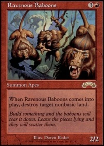 [1x] Ravenous Baboons Near Mint, English Exodus MTG Magic - Image 1 of 1