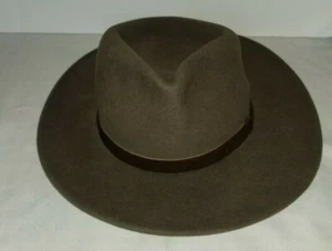 L.L. Bean Fedora Brushed Wool Soft Brown Size M - 7 - 7 1/8 Made In USA Vintage - Picture 1 of 7
