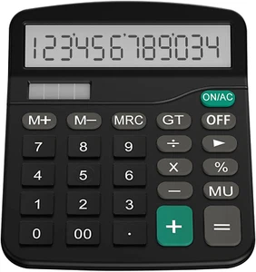 Helect Calculator, Standard Function Desktop Calculator (Black) - Picture 1 of 15