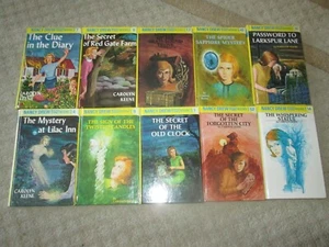 Hardcover Posten von 10 Nancy Drew Büchern/Taschenlampe (1 4 6 7 9 10 45 52 14 17) EUC - Bild 1 von 5