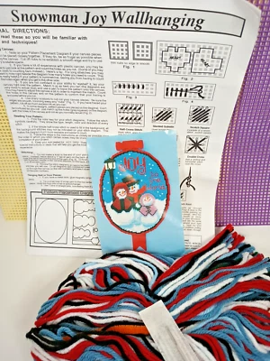 Joy Snowman Wallhanging Plastic Canvas New Repackaged - Image 1 of 4