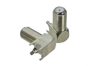 F TV Female Jack Right Angle Solder for PCB Mount RF Coaxial Connector - Picture 1 of 4