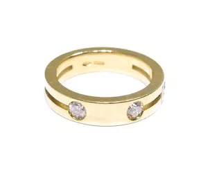 18k Yellow Gold .30ct Bezel Set White Diamond Beautiful Baraka Band Ring - Picture 1 of 6