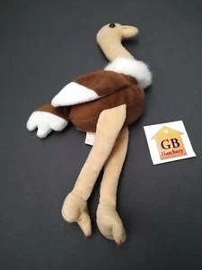 Peluche giocattolo per bambini lavabile occhi oro nero marrone chiaro struzzo bianco TY - Foto 1 di 7