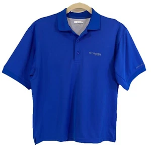 Camisa Polo Columbia PFG Para Hombres S Azul Omni-Sombra Ventilada Manga Corta 1/4 Botón - Imagen 1 de 13