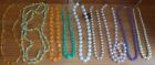 Lot Of Vintage Plastic And Glass Beaded Necklaces 1950s 1960s 1970s 1980s