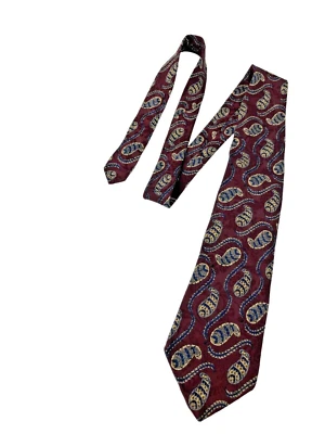 Corbata Hunters Bay para hombre 100 % seda 58"x 3,75", cachemira (borgoña oscura, amarillo, negro) Foto 1 de 4