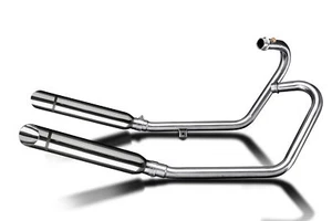 Silenciadores de punta de corte de barra de acero inoxidable de 16" Triumph Bonneville Bobber de escape completo de 2-2 - Imagen 1 de 3
