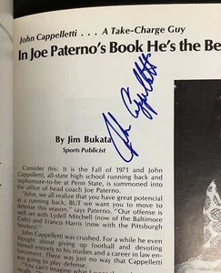 Autógrafo de Fútbol Ram John Cappelletti Programa Firmado Bnai Brith NY 1/19/74 TPG - Imagen 1 de 5