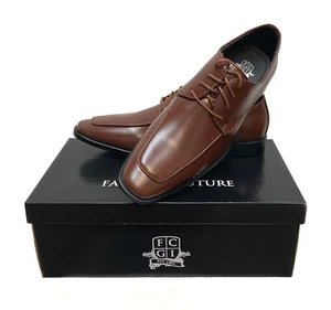 Men's Fabian Couture Monaco Brown Dress Shoes Oxfords Square Toe Lace Up 11M - Picture 1 of 3