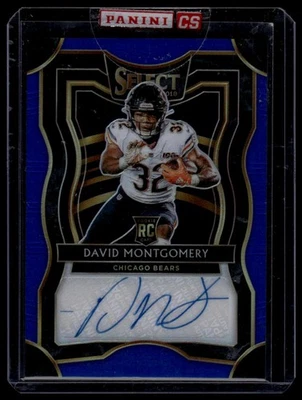 David Montgomery 2019 Panini Select #RS-7 Rookie Signatures Blue Prizm #/99 Auto - Image 1 of 2