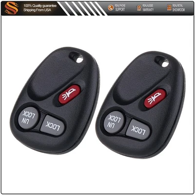 2 Remote Car Key Fob for Chevrolet Silverado 1500 1999 2000 2001 3 Buttons - Imagem 1 de 4