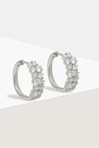 Orecchini Guess argento 925 cerchi zirconi JSBE04 489JW - Foto 1 di 4