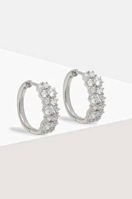 Orecchini Guess argento 925 cerchi zirconi JSBE04 489JW - Immagine 1 di 4