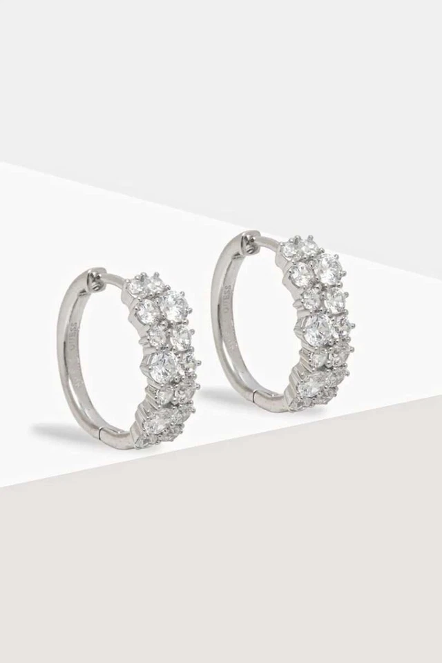 Orecchini Guess argento 925 cerchi zirconi JSBE04 489JW - Immagine 1 di 4