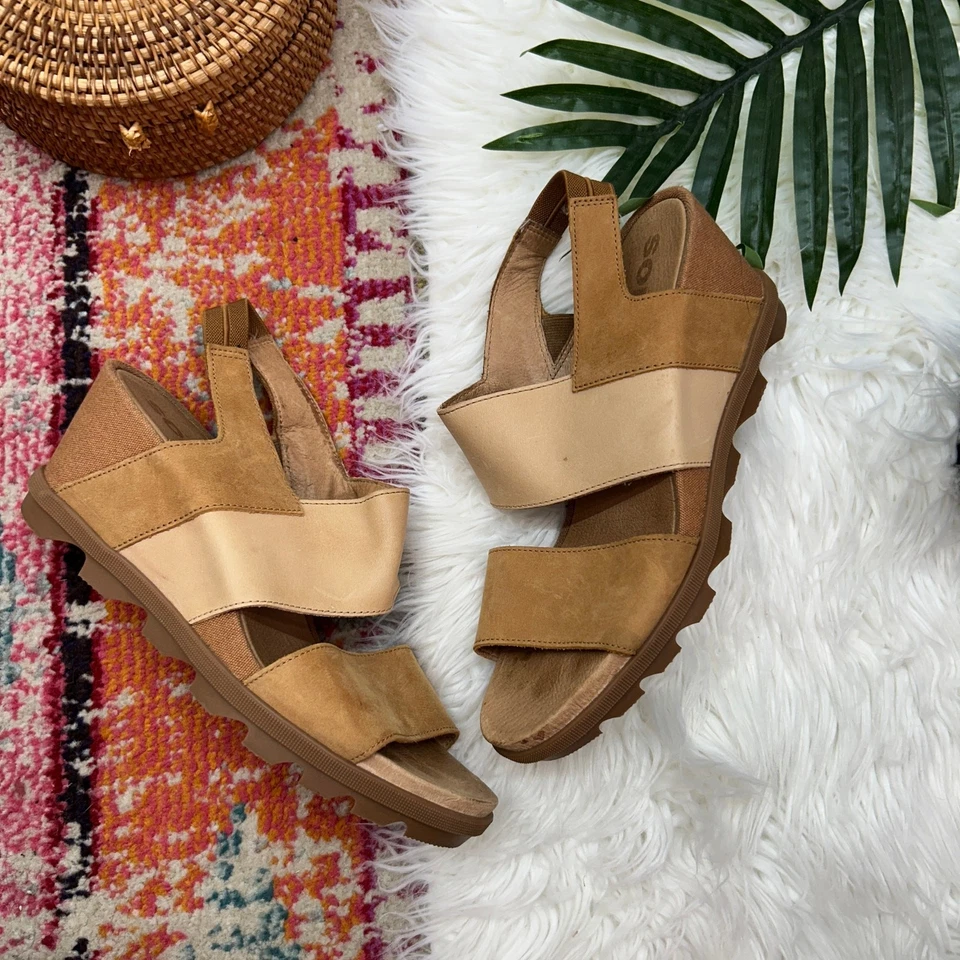 $130 Sandalias de cuña Sorel marrón tostado Joanie II 11 neutras Foto 1 de 4