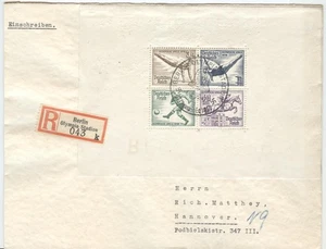 Alemania Juegos Olímpicos Berlín 1936 Reg. cubierta estadio olímpico con bloque - Imagen 1 de 2