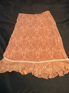 Josephine Chaus Silk Skirt Size 16 Paisley Ruffle Hem Boho Cottagecore Style - Picture 1 of 4