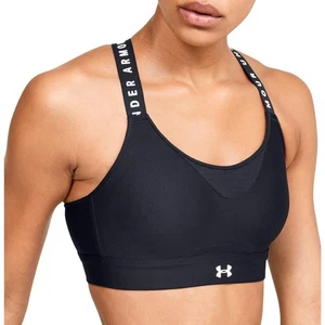 Under Armour Infinity High Womens Sports Bra Black Support Padded Breathable Gym - Picture 1 of 4