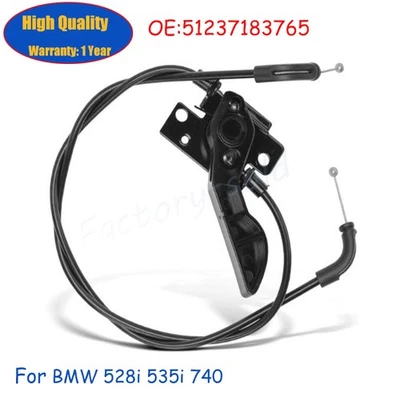 Hood Latch Lock Release Wire Bowden Cable For BMW 528i 535i 740 51237183765 — 第 1/4 张图片