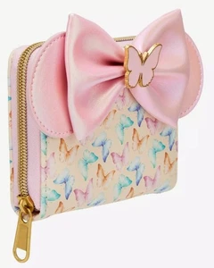 Loungefly Disney Minnie Mouse Ohren Schmetterling Reißverschluss Geldbörse Neu - Bild 1 von 10