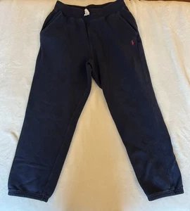 Polo Ralph Lauren Sweatpants Boys Large 14-16 Blue Cotton Joggers Pockets Pony - Picture 1 of 2
