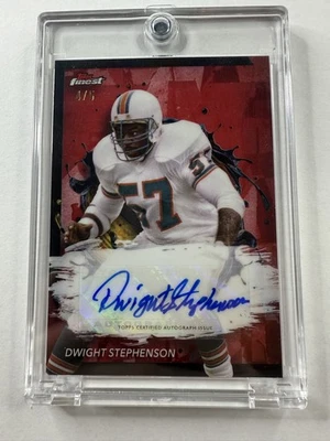 Dwight Stephenson Red Topps Finest No. FA-DS Miami Dolphins Auto /5 - NFL - Image 1 of 4