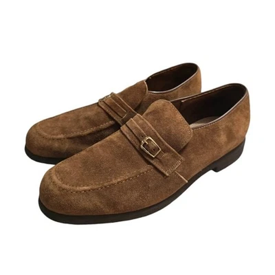 Винтажные коричневые замшевые мокасины без шнуровки с круглым носком Hush Puppies размер 9 М - Изображение 1 из 4