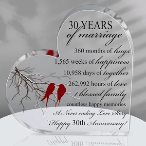 30° Anni di Matrimonio Regalo Matrimonio Anniversario Souvenir Cuore Ricordi Matrimonio - Foto 1 di 12