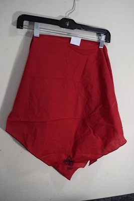 Boy Scout Red Embroidered Edge Neckerchief Neck Cloth Triangle Bandana BSA Large - Image 1 of 4