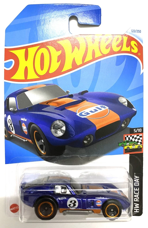 Hot Wheels 2024 122/250 HW Race Day 5/10 Shelby Cobra "Daytona" Coupe Blue  MOSC - Image 1 of 1