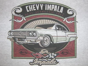 CHEVY IMPALA T-SHIRT ~1960 GM CLASSIC ~ M-L-XL-XXL - Picture 1 of 2