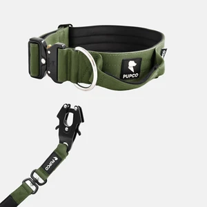 5CM Tactical dog collar and lead set with handle. 12 colours stocked / pupco