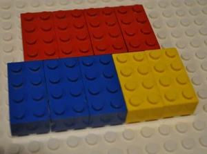 LEGO - 9X BAYER TEST STRIKE BRICKS 3001 PROTOTYPES / 1X A B C D /RED YELLOW BLUE - Picture 1 of 6