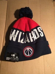 Washington Wizards New Era NBA Basketball Pom Knit Patch Beanie Hat Cap OSFM NWT - Picture 1 of 12